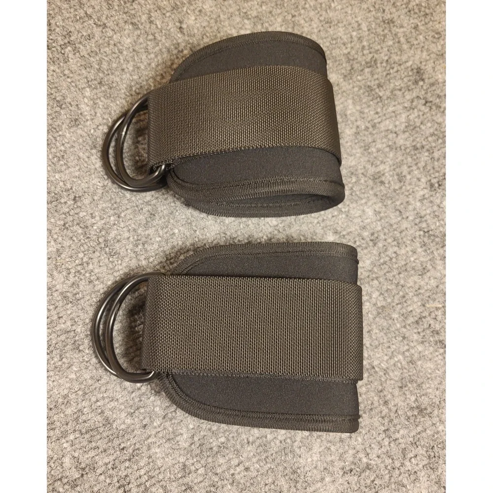 Walito Cable Machine Ankle Straps Pair Adjustable Gym Leg Glute Kickback Black